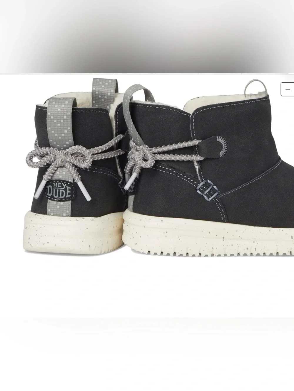 Hey Dude Camden Bow Boot Toddler Cozy Black Faux Fur Winter Boots Size C8 NIB